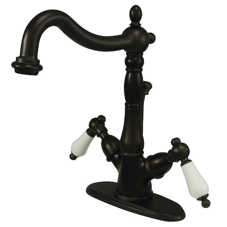 Kingston Brass KS1435PL 2-Handle Bthrm Faucet W/Brass Pop-Up & Cover Plate Bronze KS1435PL
